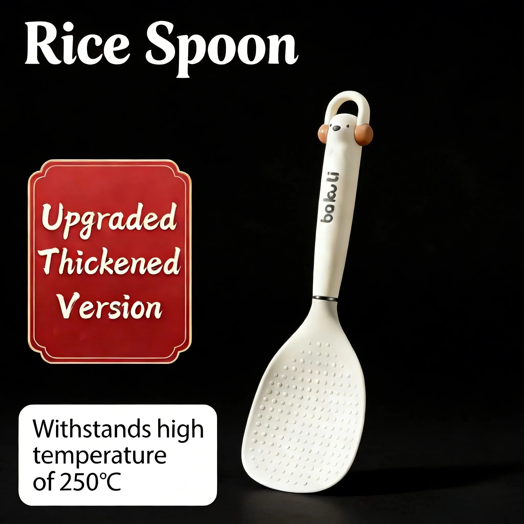 Novo utensílio de cozinha melhorado, conjunto de 3 peças, espátula de silicone, colher de arroz e sopa, resistente ao calor, ferramentas de cozinha antiaderentes