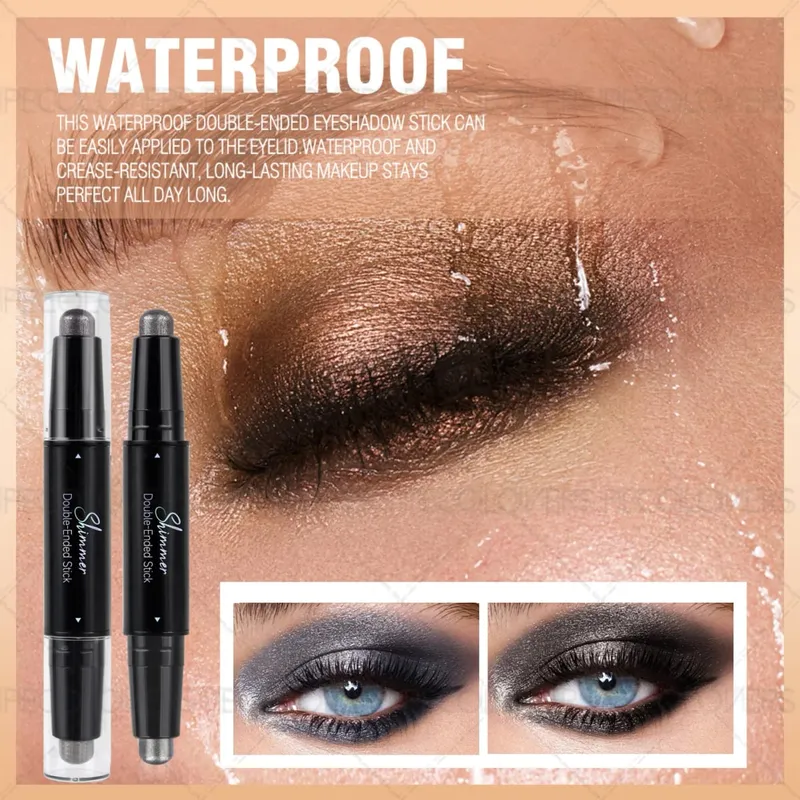 3 PÇS/SET Batom Fosco + Delineador Preto + Caneta de Sombra Brilhante Combinam para Criar uma Maquiagem Preta Punk Halloween/Festas Uso Diário