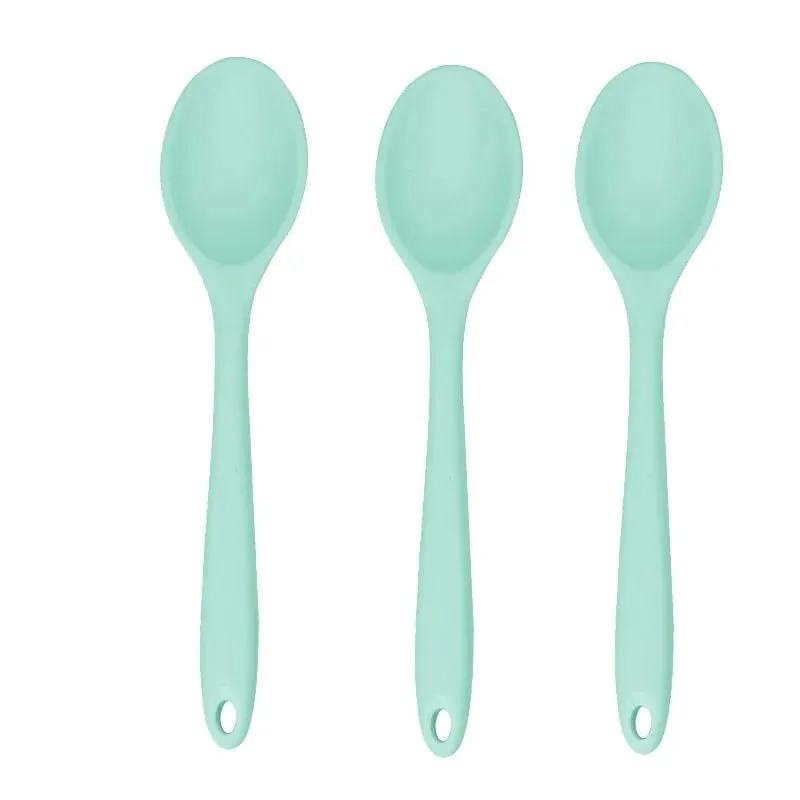 3pcs Silicone Spoon Mixing Soup Spoons Kitchen Mixing Ladle Cooking Utensils Kitchenware Tool for Stirring and Serving