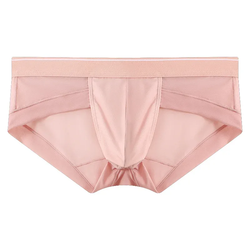 Cuecas masculinas respirável 3d bolsa leve biquíni masculino macio puro conforto secagem rápida elástico triângulo para o verão