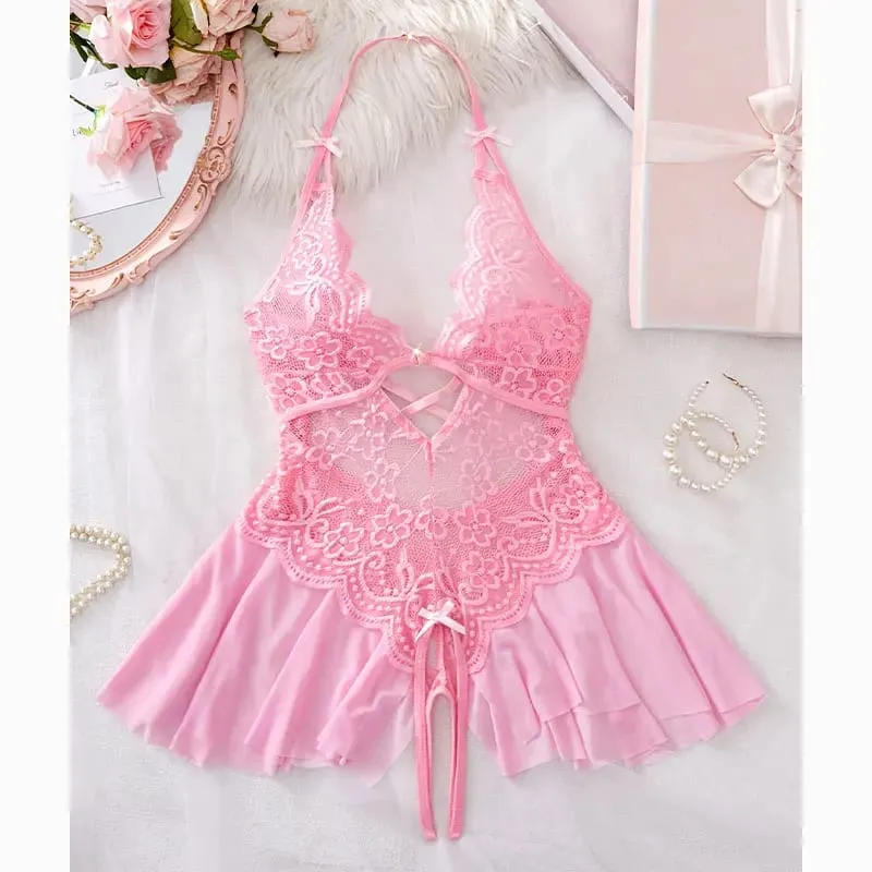Halter-neck Sexy Bra With Adjustable Straps Open-Back One-Piece Underwear Best-Selling Erotic Lingerie For Women Intimacy Set