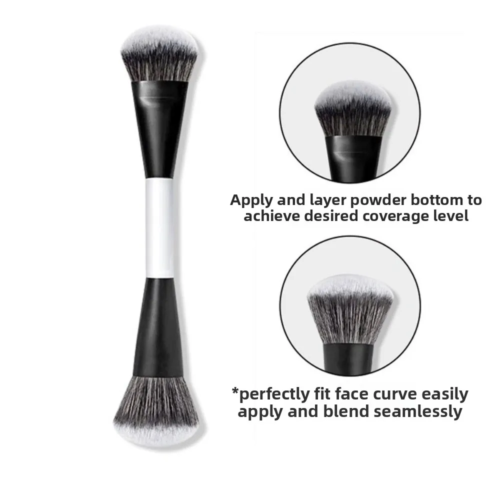 Pincel de rosto duplo f4, pincel multifuncional de alta cobertura para maquiagem, cosméticos, pó, blush, ferramentas de maquiagem