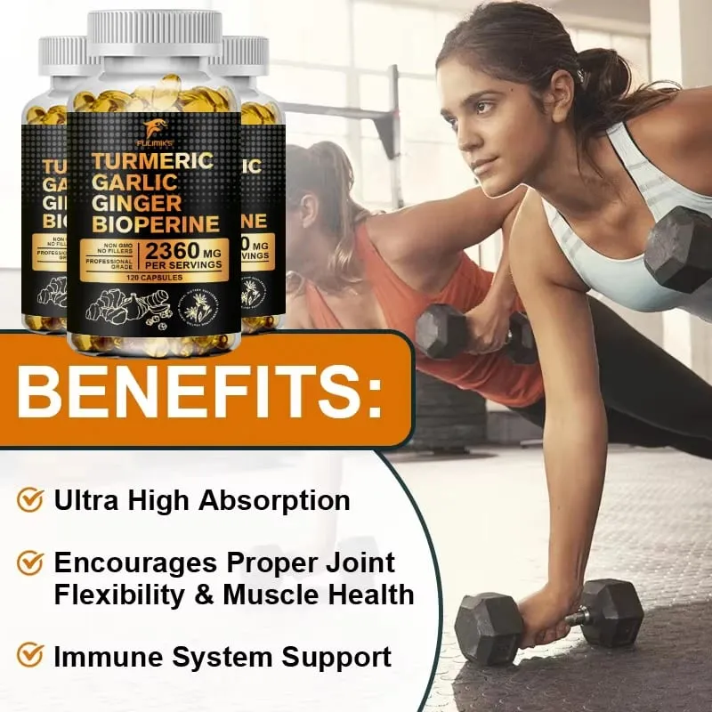 Buy 2 Get 2 Free! Turmeric Curcumin Supplement with BioPerine & Garlic for Joint Support Immune Health & Anti Inflammatory