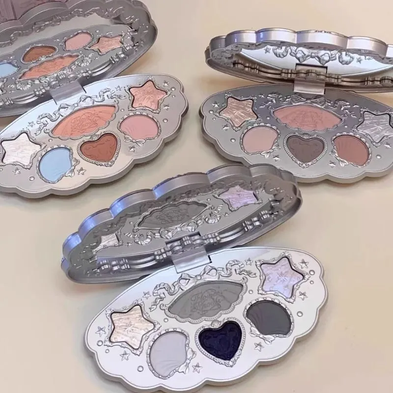 Flor sabe coleção de joias de concha, maquiagem profissional, conjunto de presente, sombra, blush, esmalte labial, kit de primer de correção de pó
