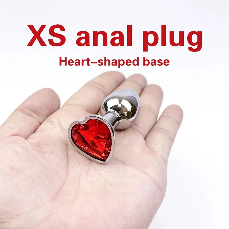5 tamanhos coração metal cristal anal plug aço inoxidável butt plug masturbação estimulador vibradores adultos brinquedos sexuais para mulheres homens
