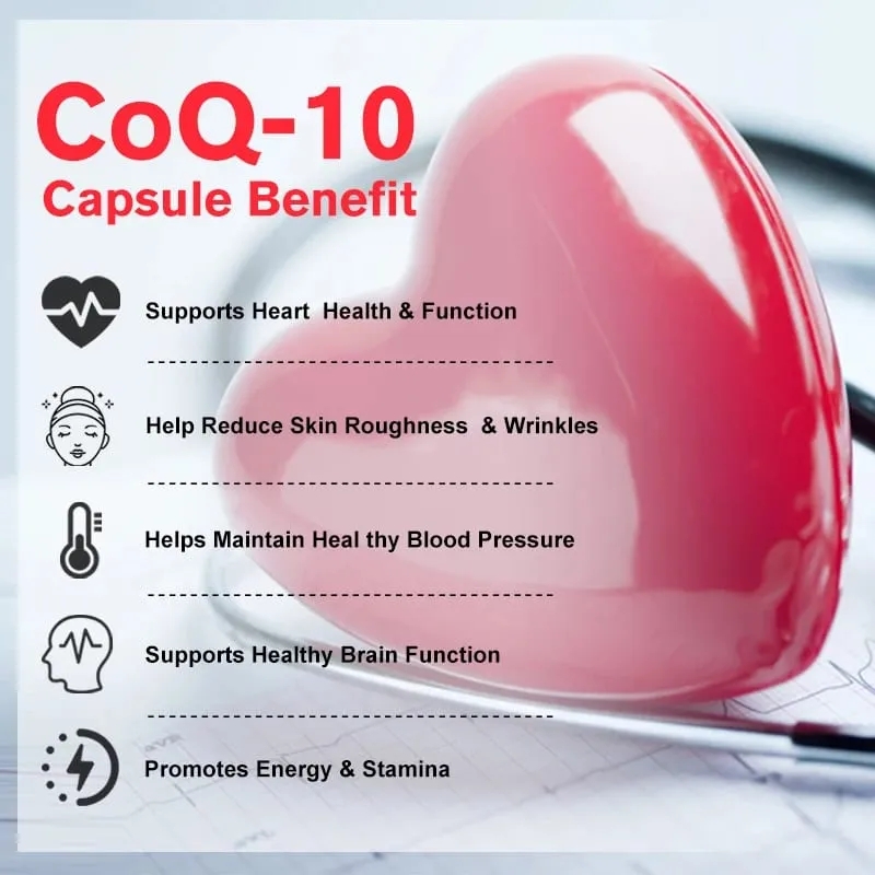 120 cápsulas orgânicas da coenzima q10 dos pces 400 mg com vitamina e cardiovascular e saúde do coração vitaminas de energia beleza e saúde