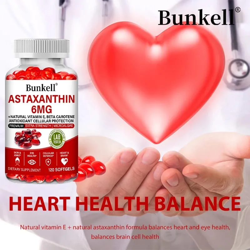 Astaxanthin Capsules - Promotes Cardiovascular Health and Accelerates Metabolism supporting Eye Joint & Skin Health