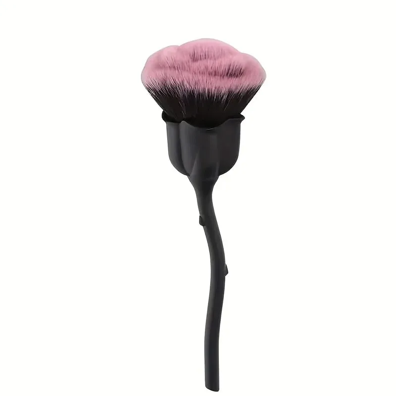 Pincel de pó para unhas em formato de rosa, cerdas macias, maquiagem, base, pó, blush, ferramentas, base, maquiagem, pincel de beleza