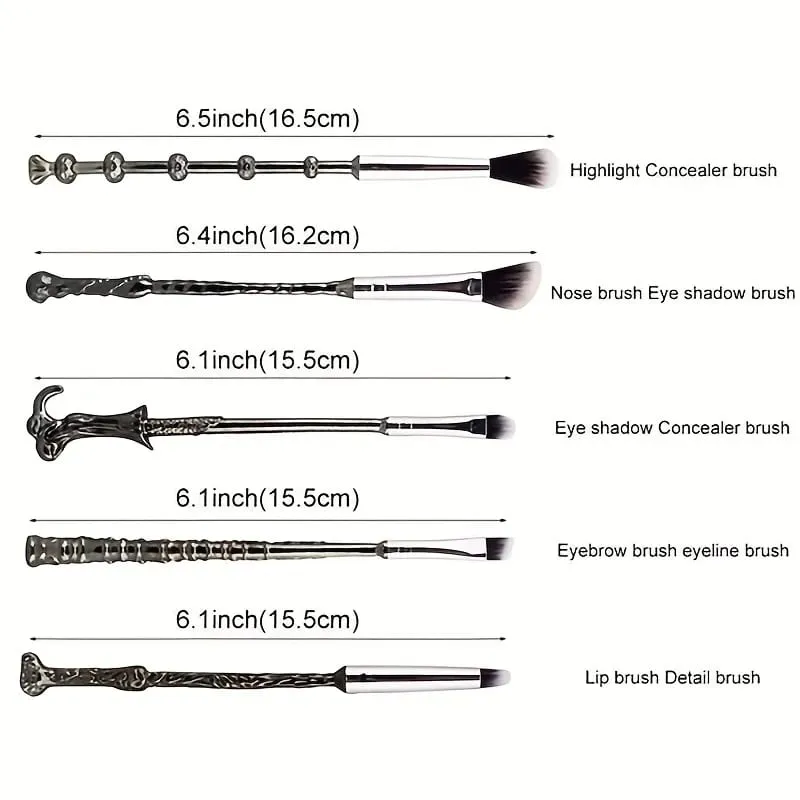 5pcs Wizard Wand Brushes 5 PCS Conjunto de pincéis de maquiagem para mulheres