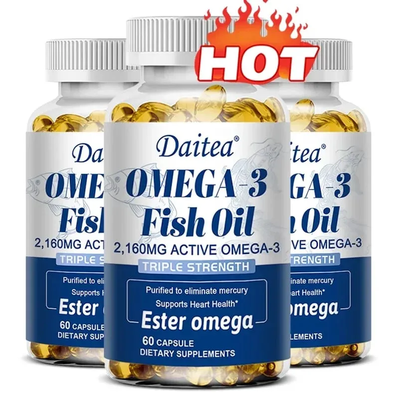 Omega 3 Fish Oil - EPA & DHA Highest Potency for Joint & Brain Support Heart Health Eyes