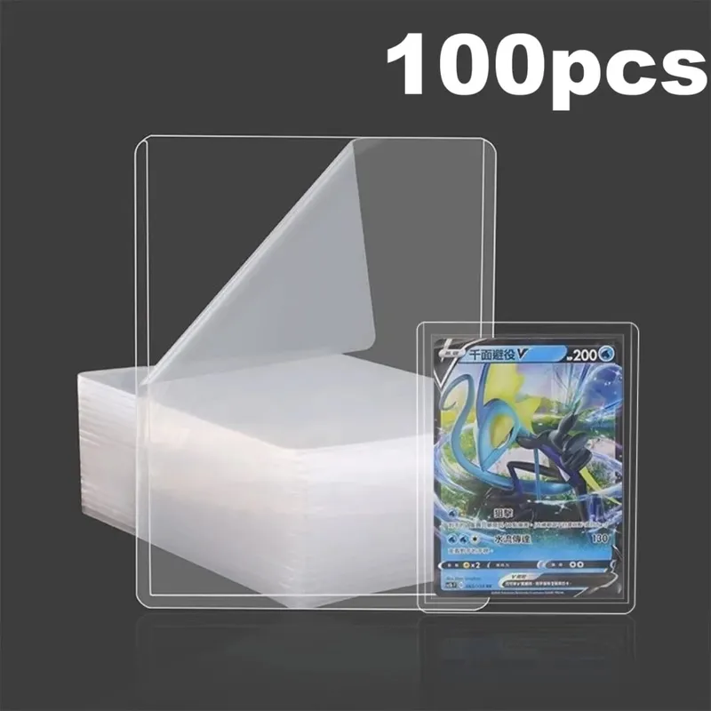 100 件透明保護套適用於 35PT-100PT 硬塑膠卡夾適用於 Pokemon TCG 遊戲交易運動卡保護套