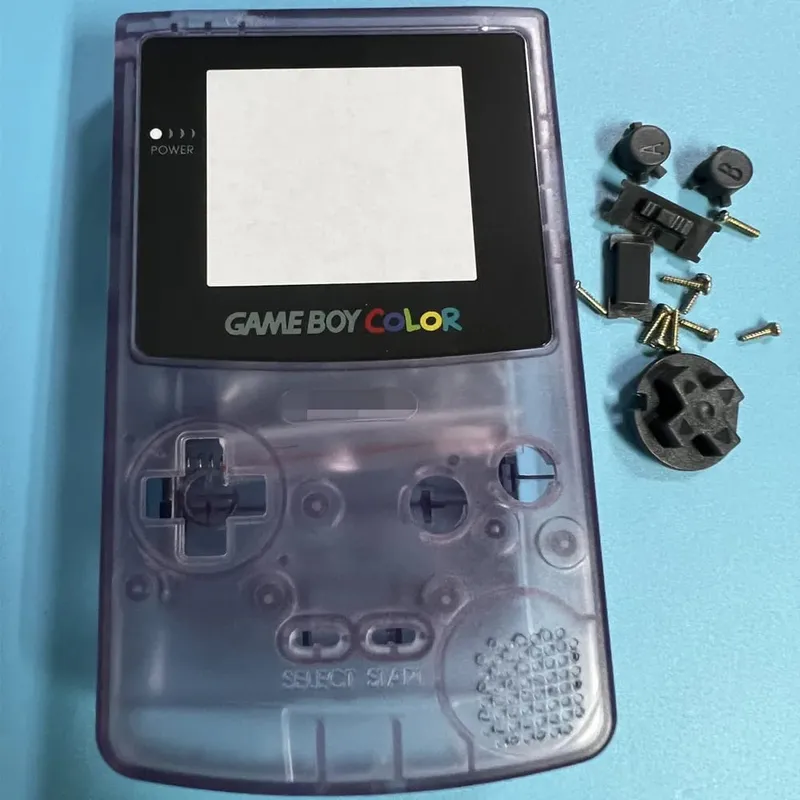 新款 Gameboy 彩色外殼 GBC 外殼限量版替換外殼遊戲週邊配件男孩生日禮物夜光