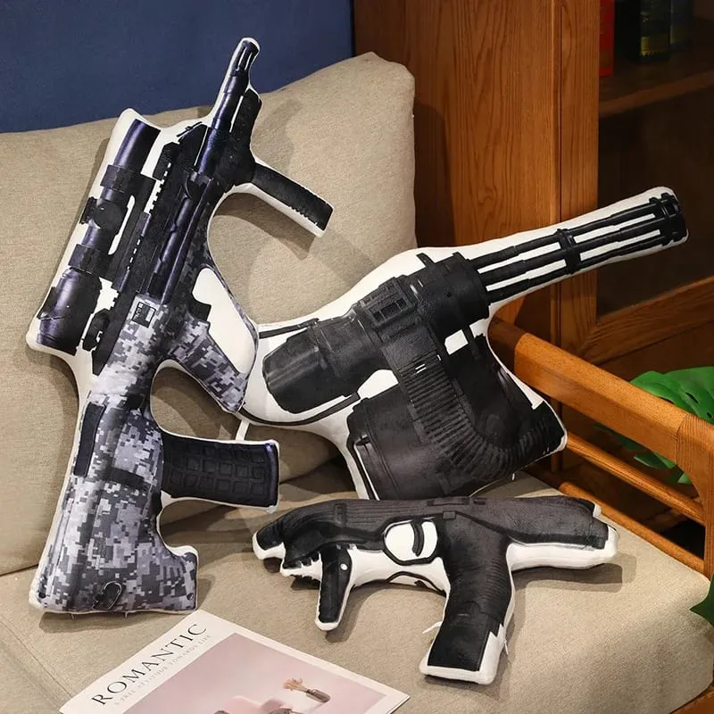 Super legal realista recheado impresso arma de fogo brinquedos de pelúcia macio engraçado lifeiliek rifle sniper rifle brinquedos adereços de jogo para meninos