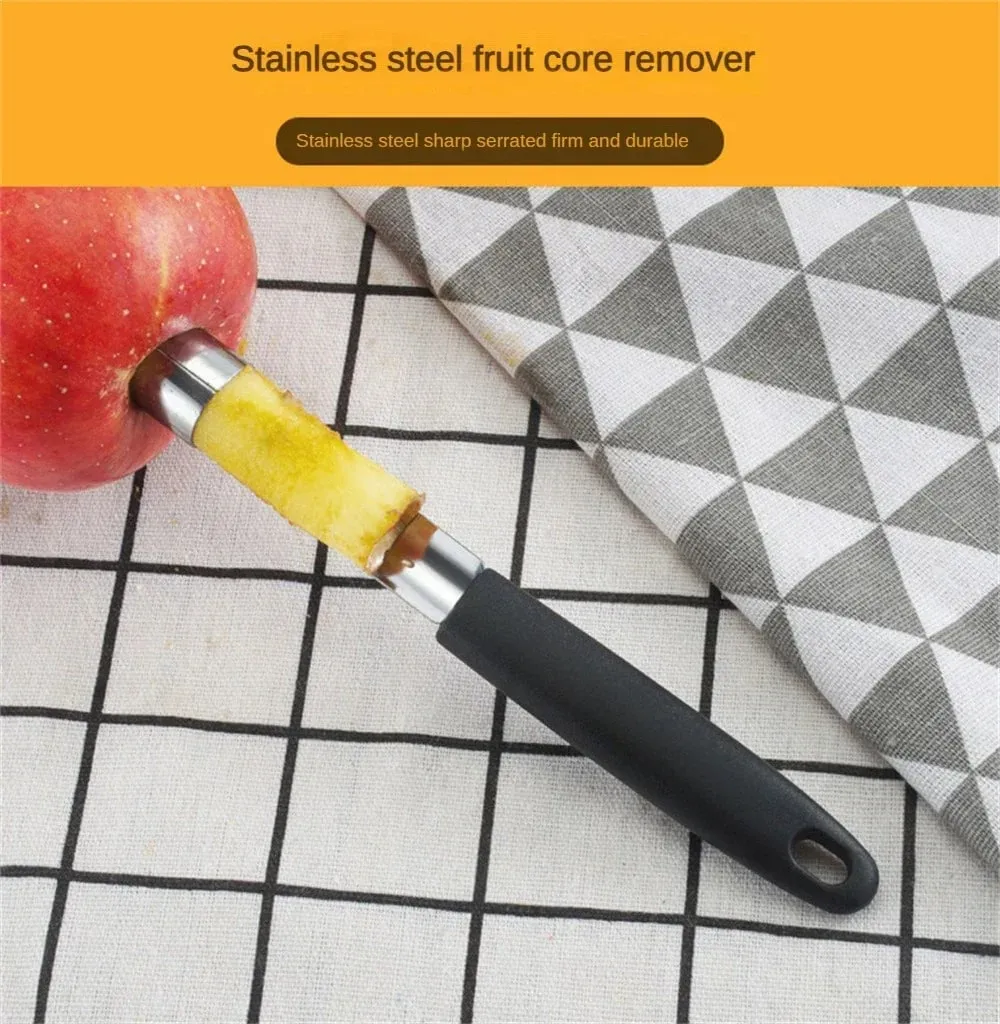 Extrator de núcleo de frutas em aço inoxidável, aparelho de cozinha, maçã, pêra, extrator de núcleo de frutas, cozinha doméstica, alça de plástico, 1 peça