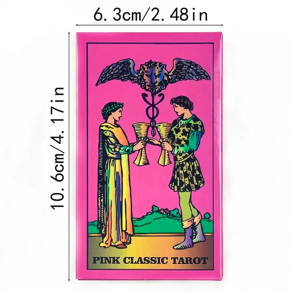 Baralho de tarô clássico rosa, jogo de tabuleiro popular, adivinhação, oráculo, jogo de cartas, psicologia, adivinhação, cartas para iniciantes de tarô