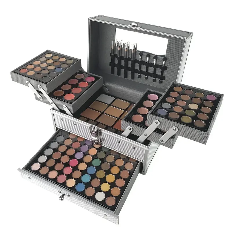 Conjunto de maquiagem caixa sombra lábio blush unha polonês sobrancelha lápis multi-funcional paleta natal casamento presentes de aniversário cosméticos