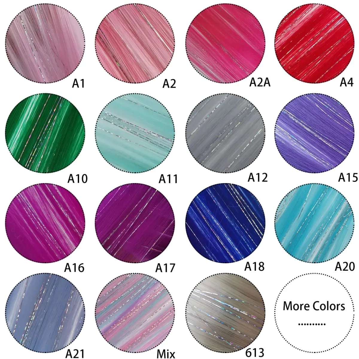 Clipe em extensões de cabelo coloridas mistas prateadas enfeites de cabelo sintético arco-íris destaques de festa de feriado para mulheres e meninas