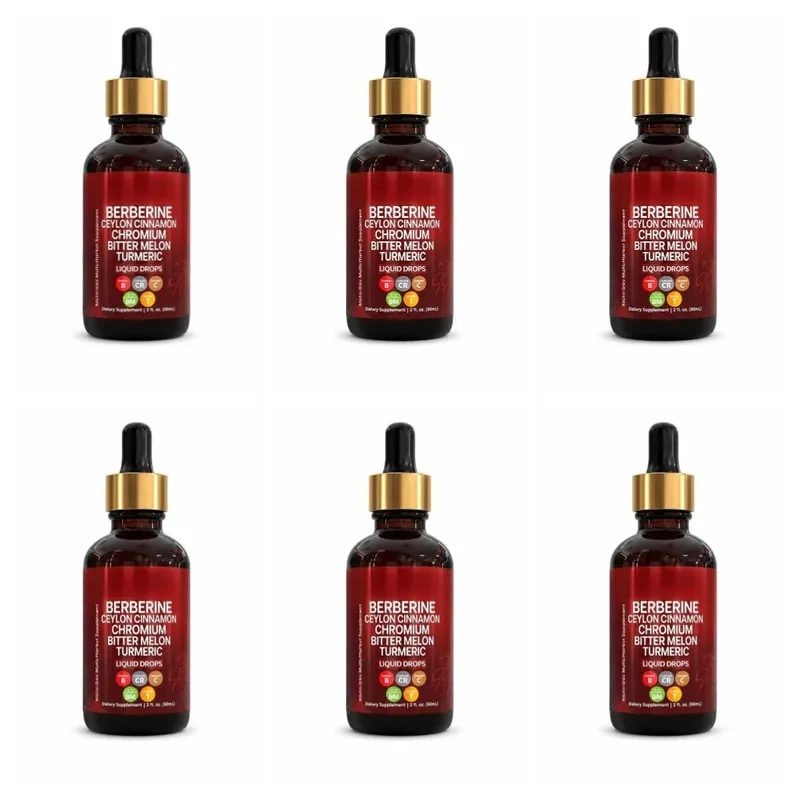 Gotas líquidas de berberina, ceilão, canela, cromo, melão amargo e extrato de cúrcuma, suporte metabólico multi-ingredientes, 60 ml — image 12