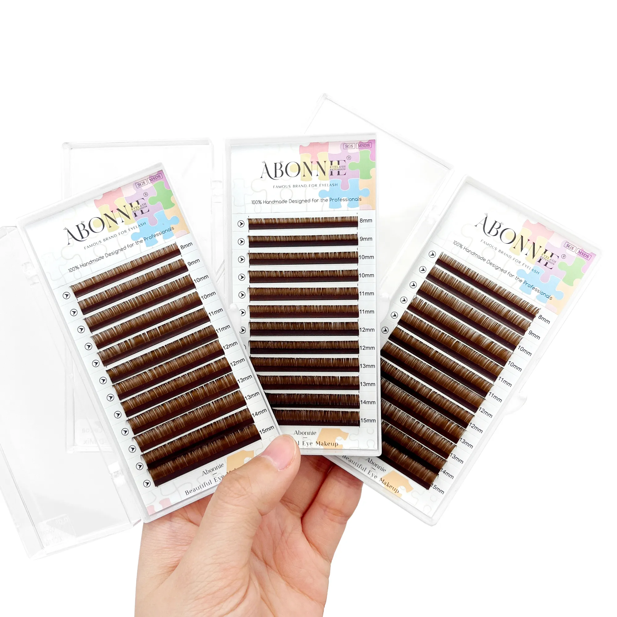 Abonnie LC LB Brown Lashes Extensões clássicas de cílios marrom escuro Foxy Eye Lashes