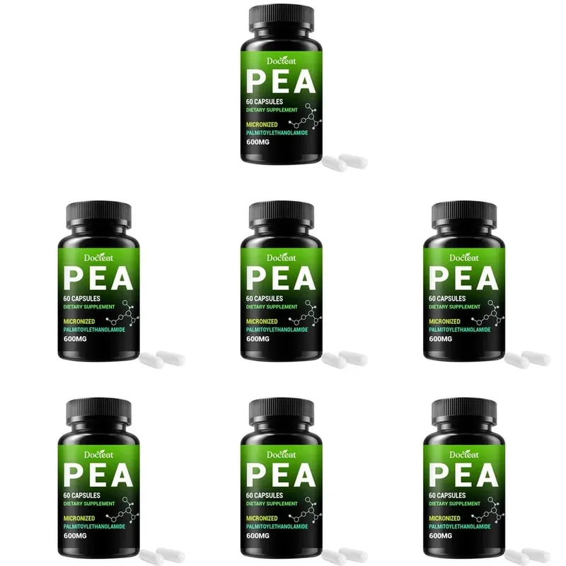 Docteat PEA 600mg Cápsulas Palmitoiletanolamida Micronizada Suporta Equilíbrio Composto Manutenção Conforto e Facilidade 60 Cápsulas