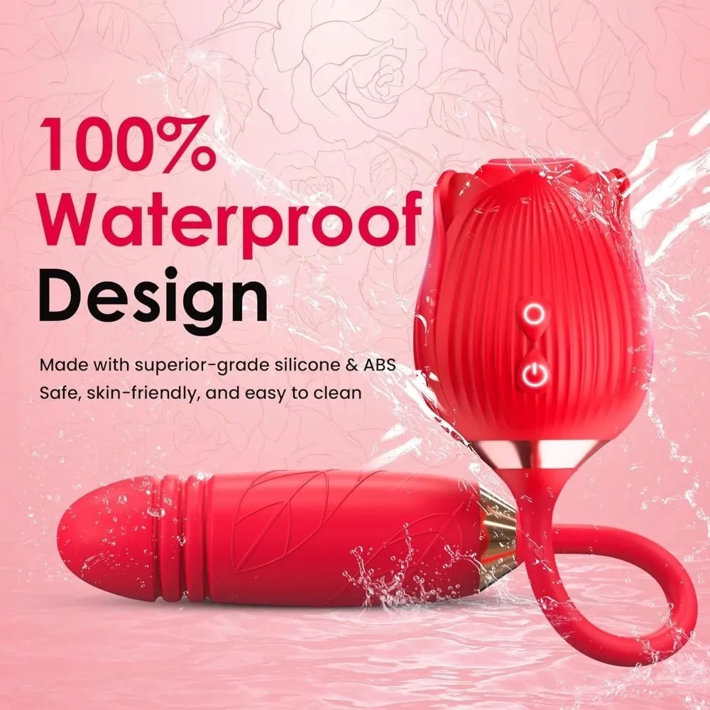 Vibrador poderoso com sucção de rosas, estimulador de mamilos e clitóris, massageador do ponto G, brinquedo sexual recarregável para mulheres e casais