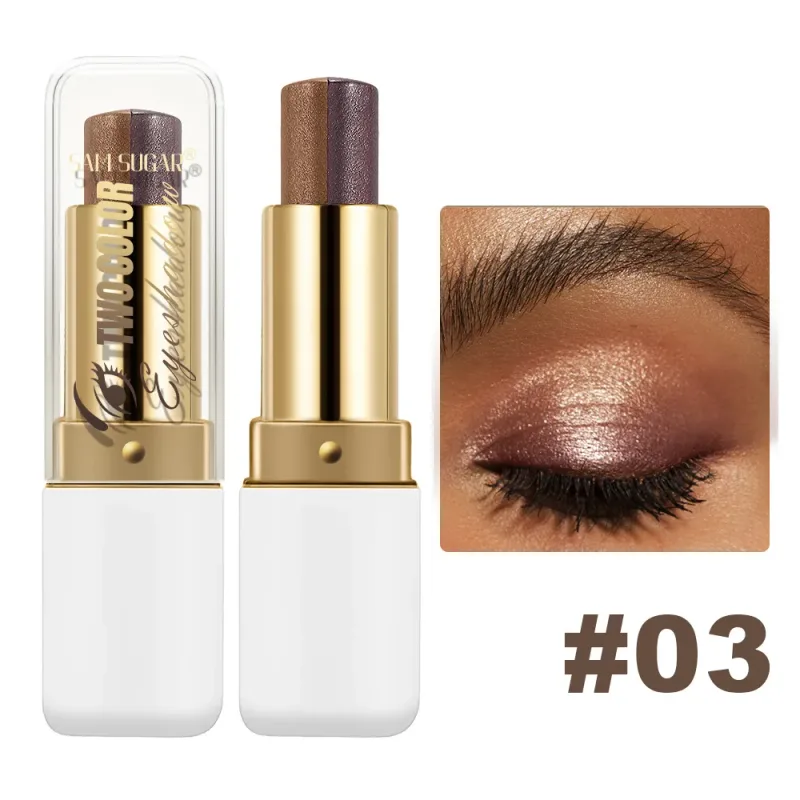 Double Color Eyeshadow Stick Glitter Highlight Shadow Stick Eye Makeup Waterproof Lasting Shimmer Metallic Eyeshadow Makeup — image 11