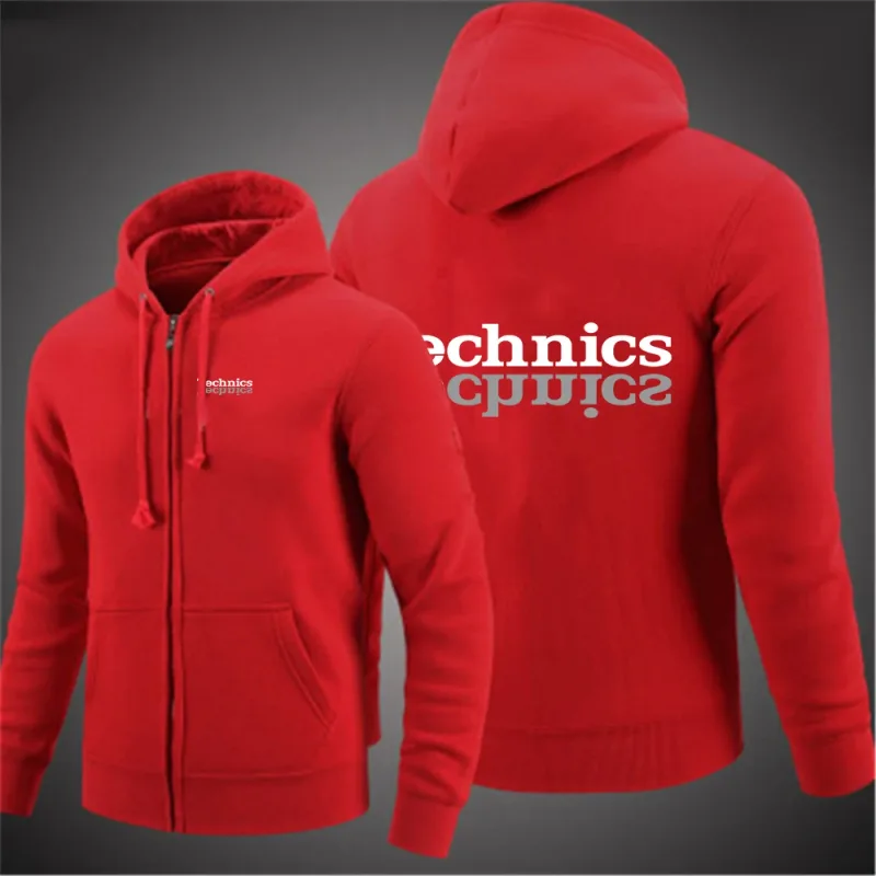 2025 High Street Solid Color Coat Spring And Autumn Man's Leisure Versatile Hoodies Technics DJ 1200 Logo Print Fashion Jacket