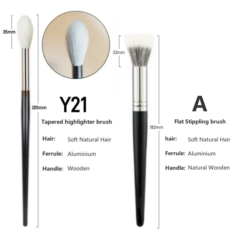 Pincéis de maquiagem cônicos, iluminador, cabelo de cabra natural, alta qualidade, liquidificador facial, ferramentas de pincel de maquiagem