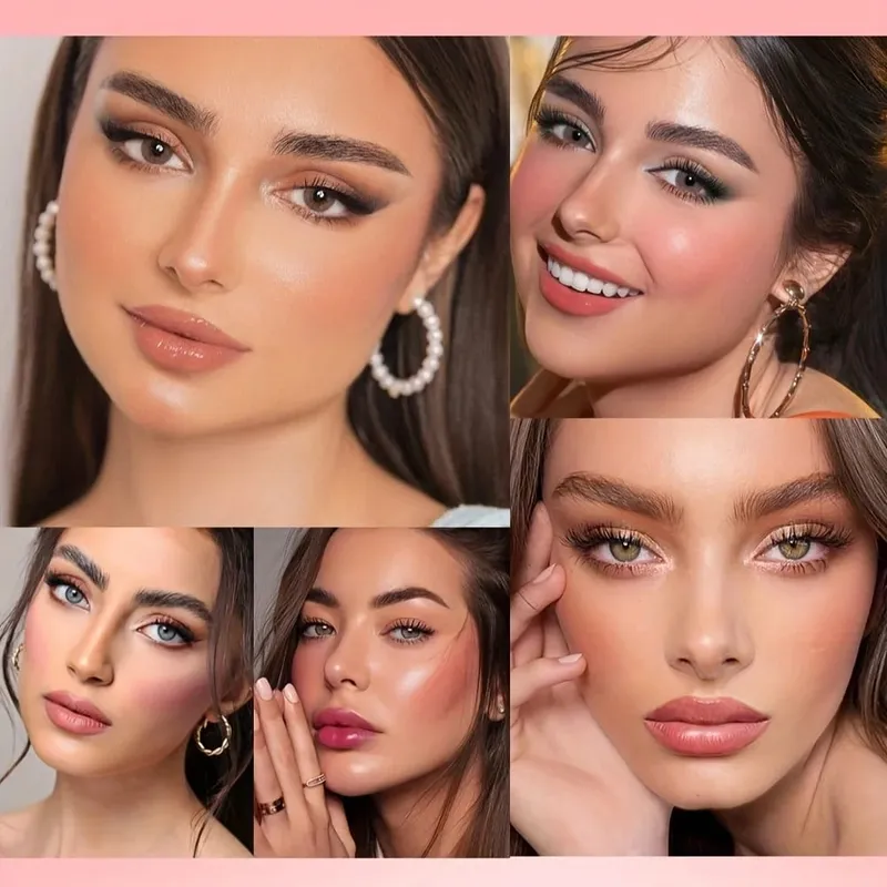 Conjunto de 4 peças de primer + corretivo + base líquida + blush líquido fosco veludo à prova d'água base blush maquiagem para viagens