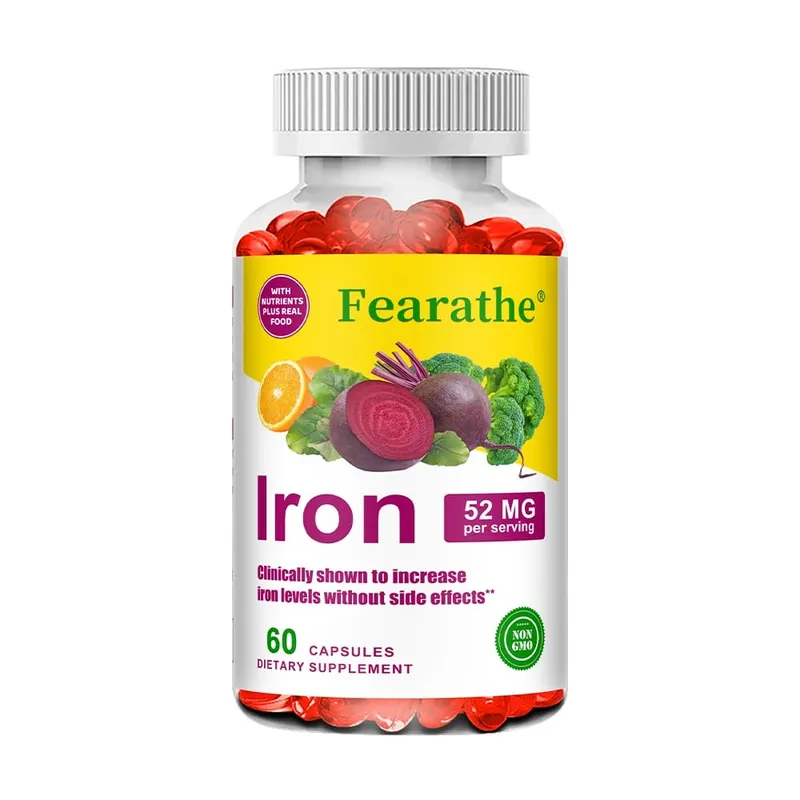 Suplemento de ferro e vitamina C - aumenta o foco energético e a função imunológica, apoiando os glóbulos vermelhos, melhorando a imunidade, não-OGM