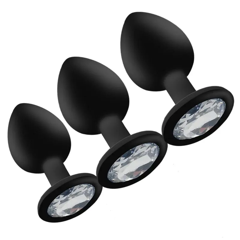 3 Different Size Silicone Butt Plug Anal Plug Dildo Vibrator Clitoris Massager Adult Anal Sex Toys For Men/Women Trainer