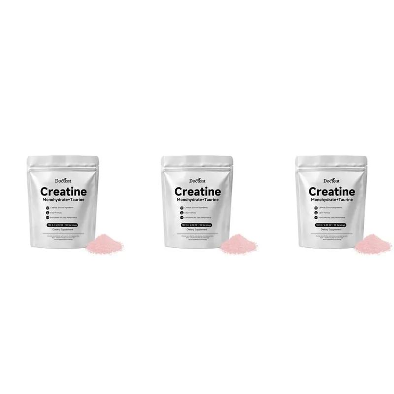 Docteat Creatine Monohydrate Powder with Taurine Muscle Performance & Energy Support for High-Intensity Capacity 30 Servings