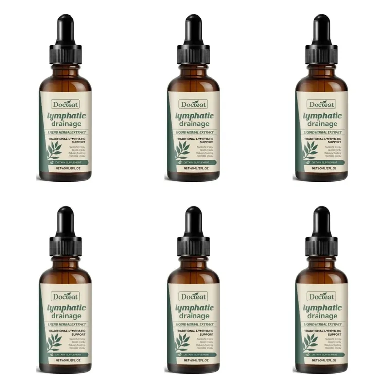 Gotas de drenagem linfática Suplemento de 60ml ajudam a aliviar o inchaço e a saúde do sistema imunológico com cutelos, trevo vermelho e raiz de stillingia