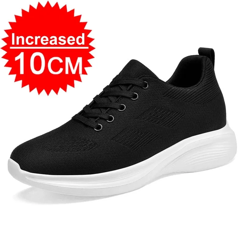 Voando tecelagem respirável aumento 8/10cm altura invisível aumentando tênis casuais masculino todos os jogos antiderrapante sapatos de caminhada macios