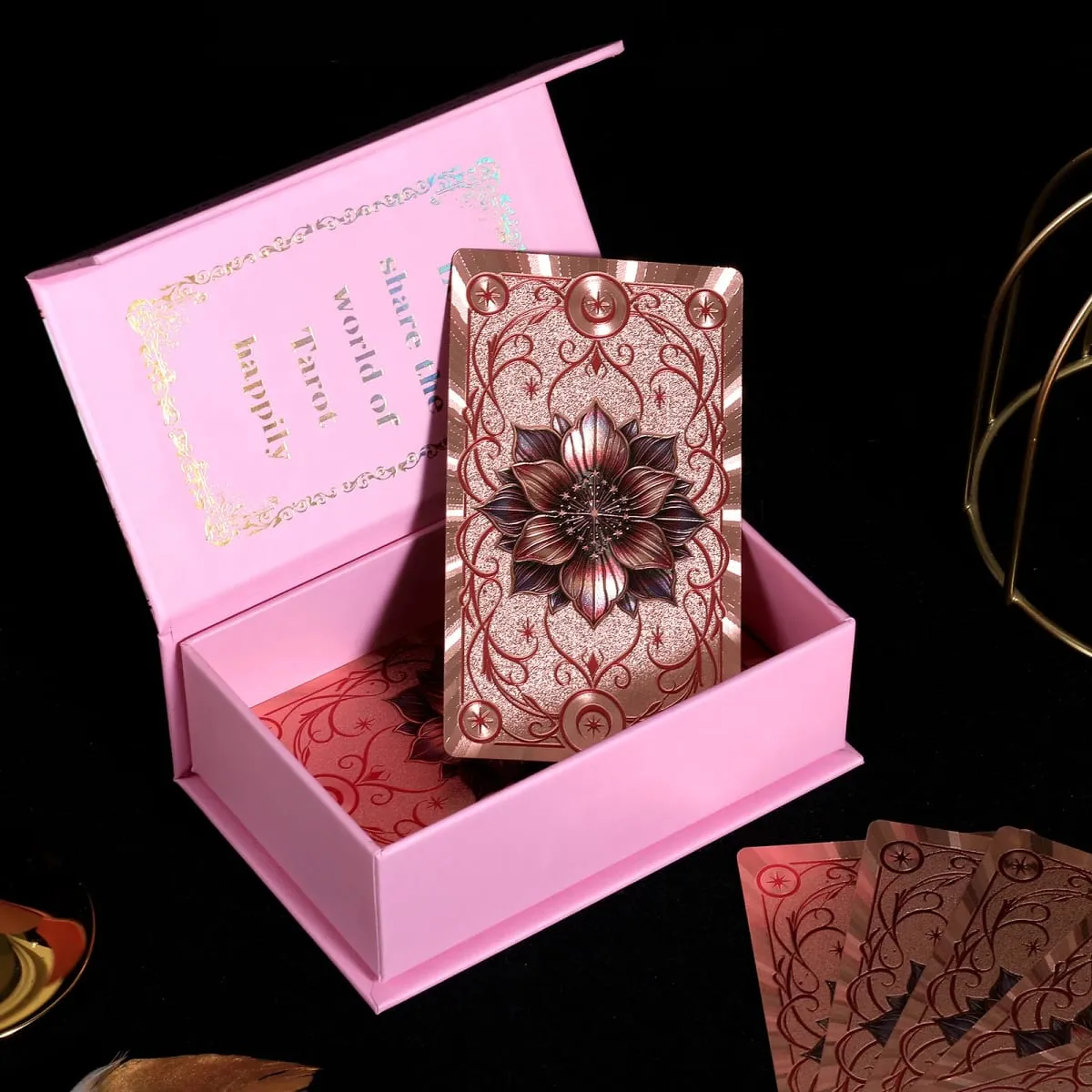 38Pcs Lenormand Oracle Cards in A Rigid Box Gold Foil Waterproof PET Oracle Cards for Divination & Fortune Telling 12*7cm