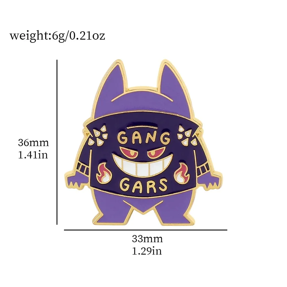 Gengar broches de desenhos animados, alfinetes de lapela esmaltados de anime para mochila, acessórios, coleção de fãs, broches, presentes