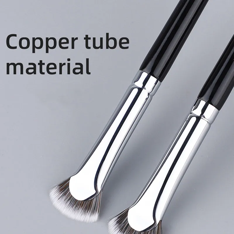 1pc rímel iluminador em pó ferramenta de manchas escova de cílios em forma de leque macio sem derramamento beleza profissional pincéis de maquiagem de cílios