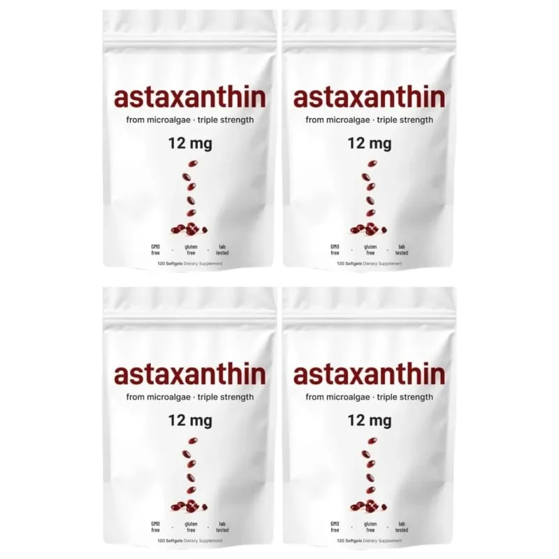 Astaxanthin 12mg Softgels with Oil From Plant-Based Microalgae with Oil Dietary Supplement 120 Pieces