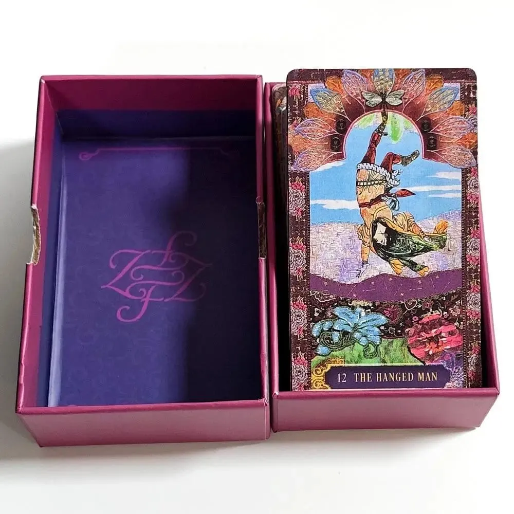 Baralho de tarô Zerner-Farber em relevo duplo, 78 peças, arte de colagem, cartas de tarô, 10,5*6 cm, ferramenta de adivinhação espiritual em caixa rígida