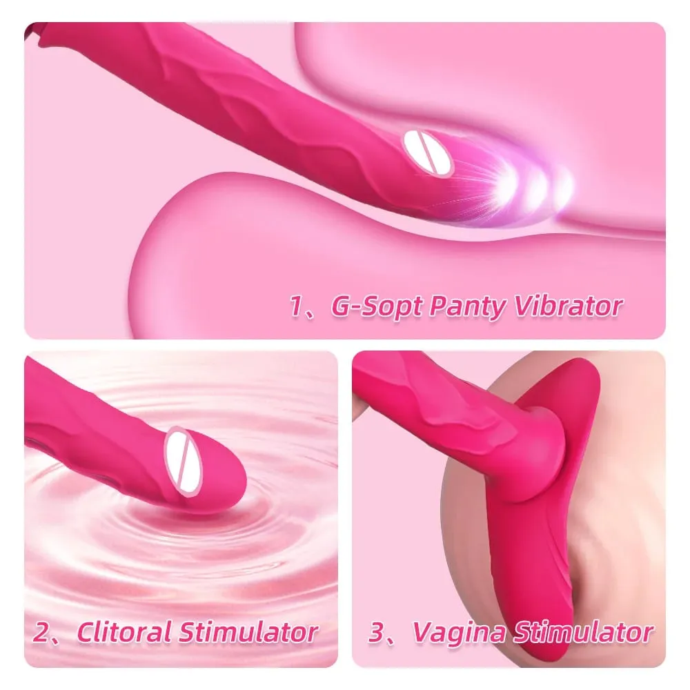 Empurrando vibrador de controle remoto vibratório cinta de silicone no vibrador g ponto wearable pegging calcinha vibradores brinquedo sexual para mulher — image 3