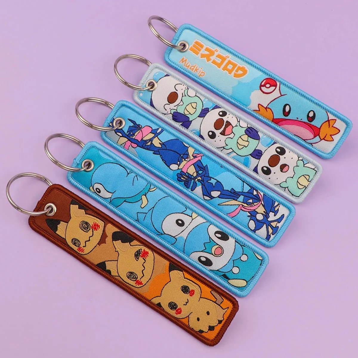 Chaveiro pokémon anime elf monsters, chaveiro para carros, mochila, porta-chaves, bordado, etiqueta, jet tag, acessórios, presentes, 1 peça