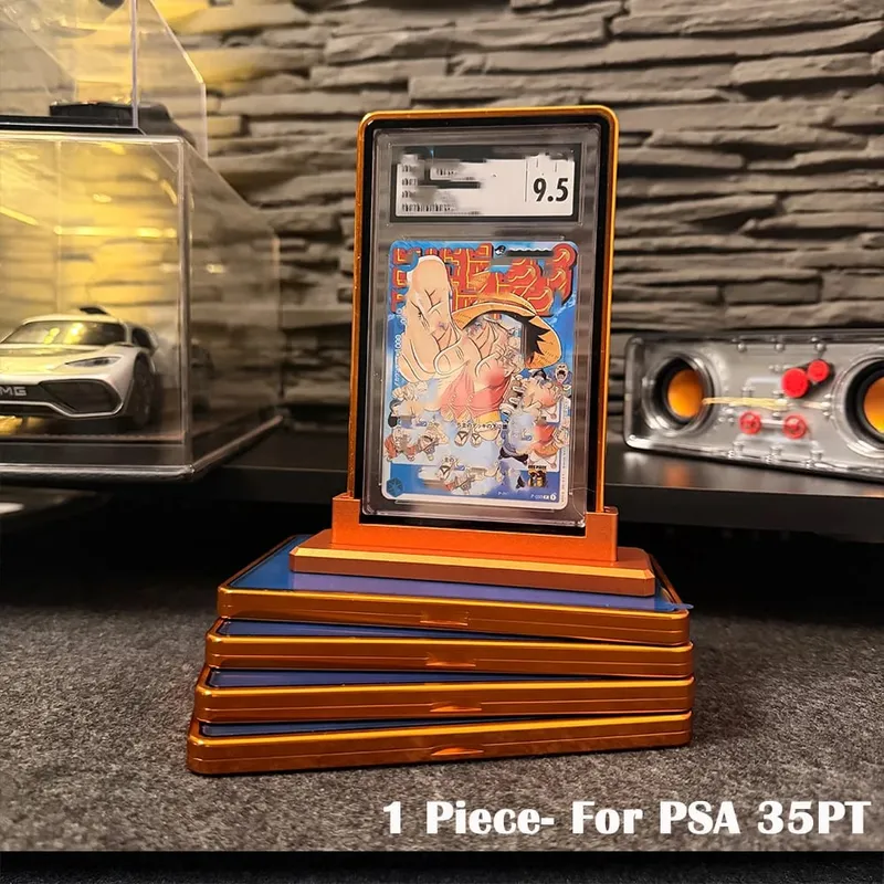Multicolor gradiente cor liga de alumínio cartão comercial proteger titular caixa de metal para 35pt psa cgc cartão graduado