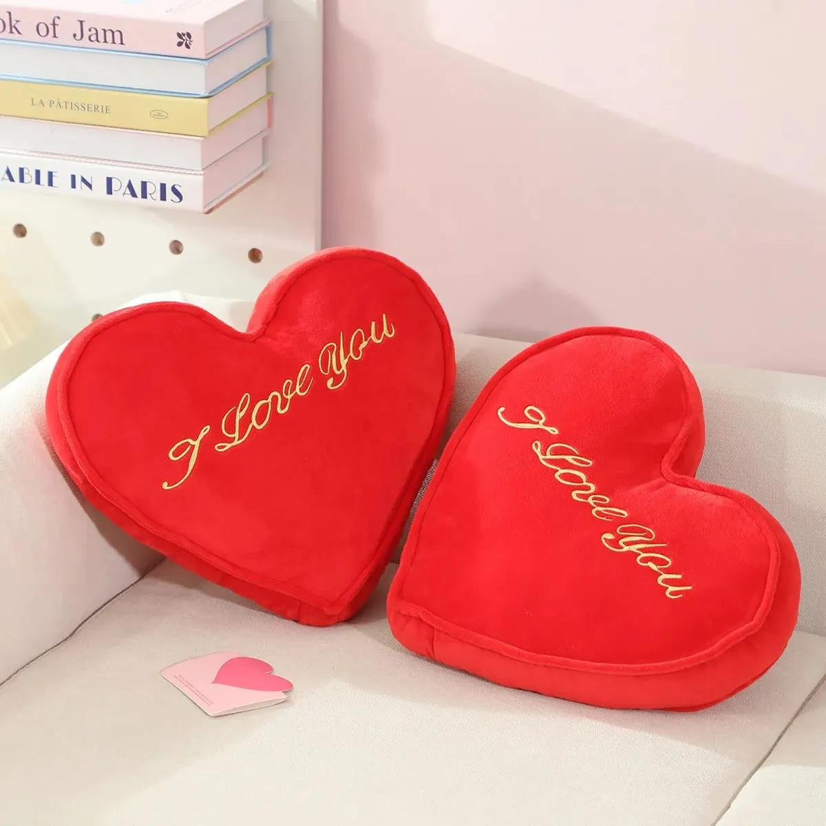 35x30cm Red Heart Plush Pillow Stuffed I LOVE U Back Support Seat Cushion Soft Valentine's Day Party Decoration Girlfriend Gift