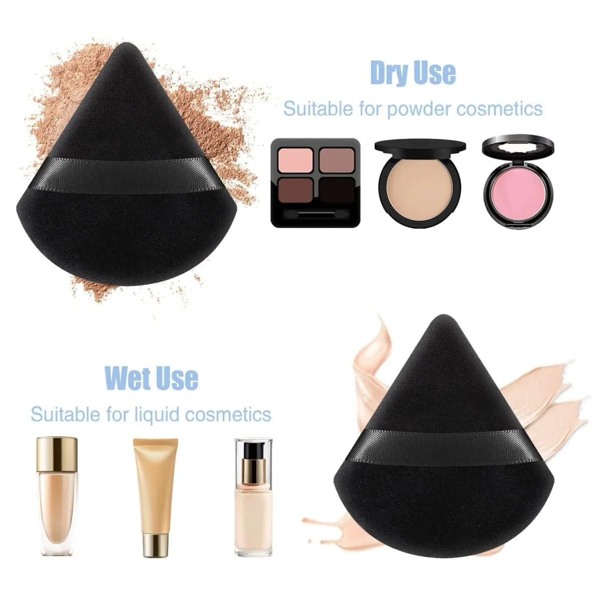 Powder Puff Face Makeup Sponge Cosmetics Soft Cotton Face Powder Puff Washable Velvet Makeup Puff Tools — image 3