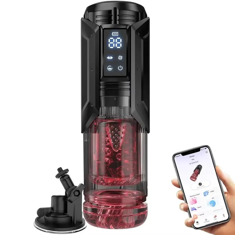 Masturbador masculino automático, 7 modos de sucção rotativa, boquete, máquina sexual, masturbação vibratória, alças duplas