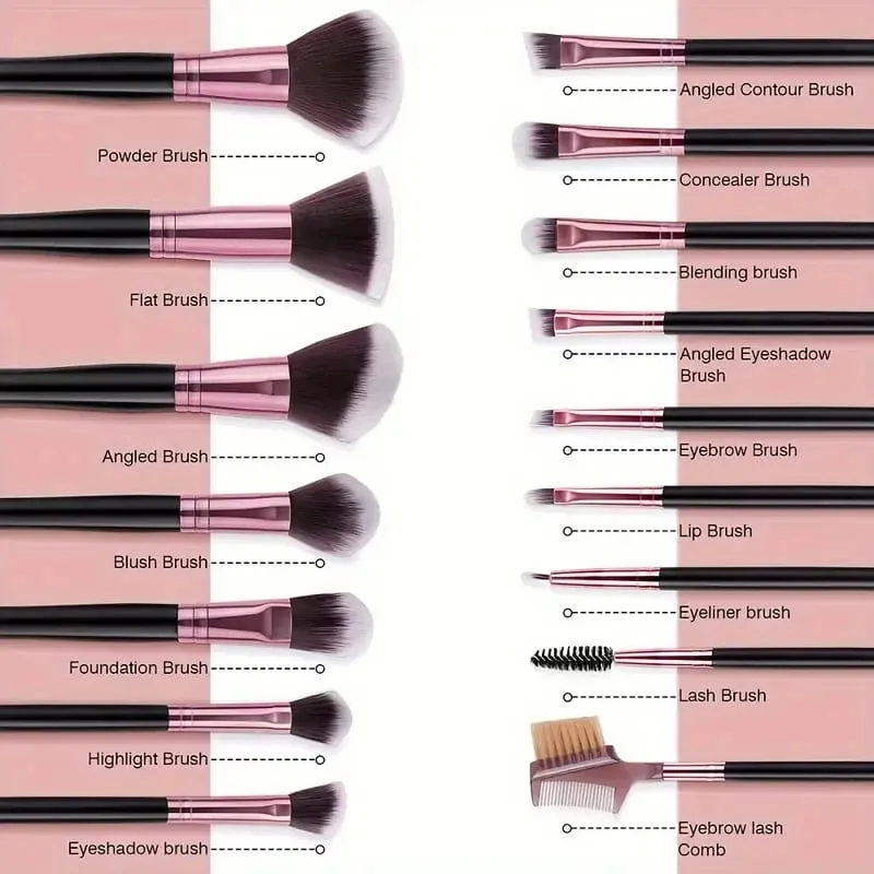 Conjunto de pincéis de maquiagem profissional, base corretivo, pó, sombra, blush, kabuki, mistura, ferramenta de beleza cosmética