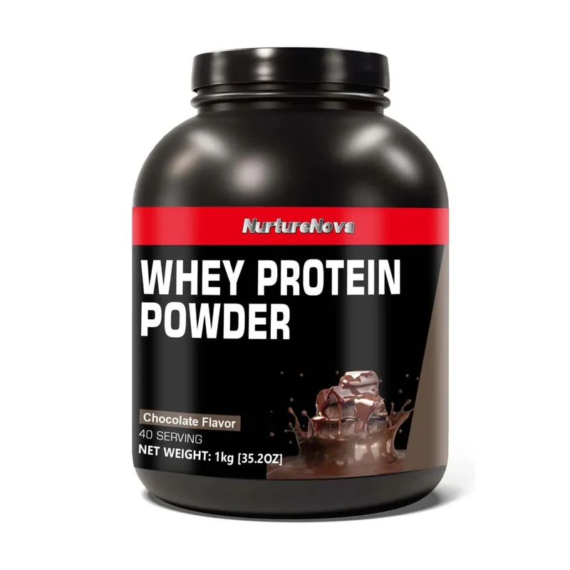 NurtureNova Chocolate Whey Protein Powder com Vitaminas Minerais Taurina para Suporte de Recuperação de Manutenção Muscular 1kg 40 Porções