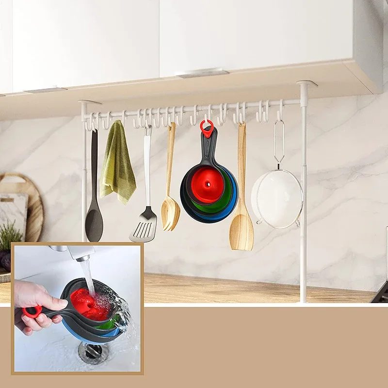 3 pçs/set com 3 tamanho funil de cozinha silicone dobrável telescópico funne pó líquido boca larga jam funil utensílios de cozinha
