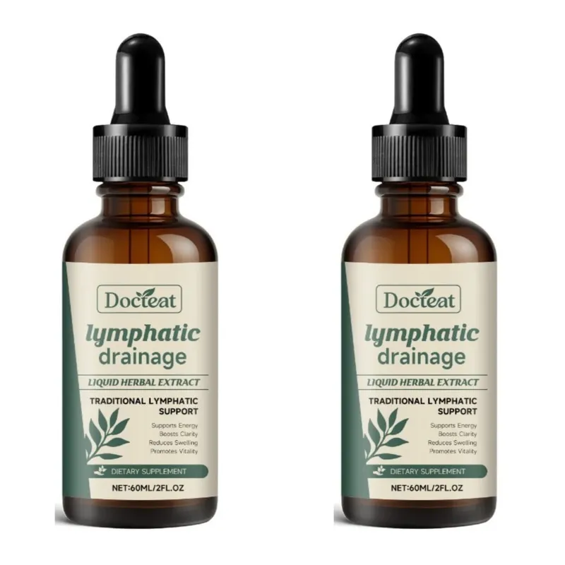 Gotas de drenagem linfática 60ml ajudam a aliviar o inchaço, sistema imunológico, extrato de saúde com cutelos, trevo vermelho, stillingia, cinza espinhosa