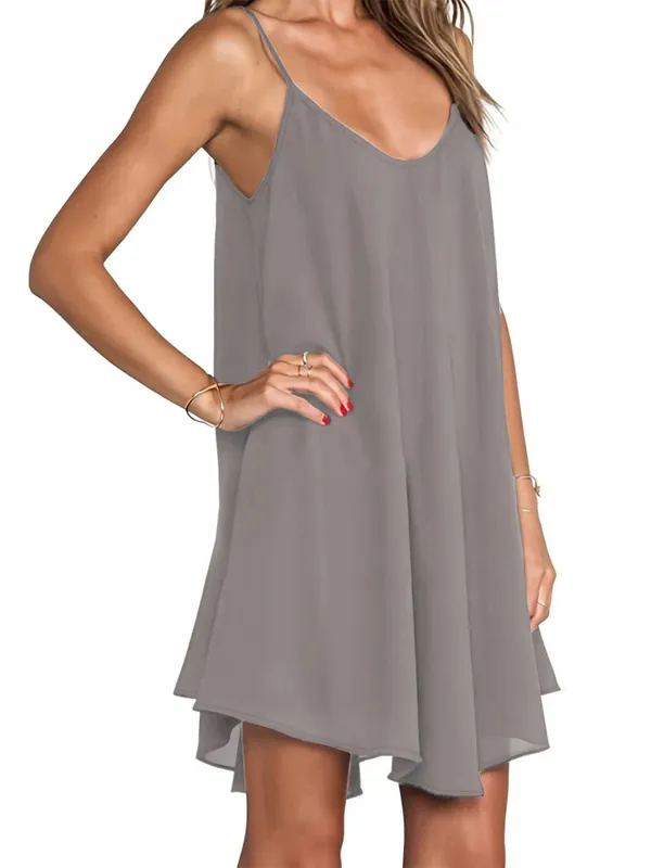 Vestido maxi cor pura com decote em V assimétrico bainha plus size malha alça espaguete conforto macio sem esforço chique casual para todas as estações vestido longo leve sólido fluido sem mangas para mulheres curvilíneas